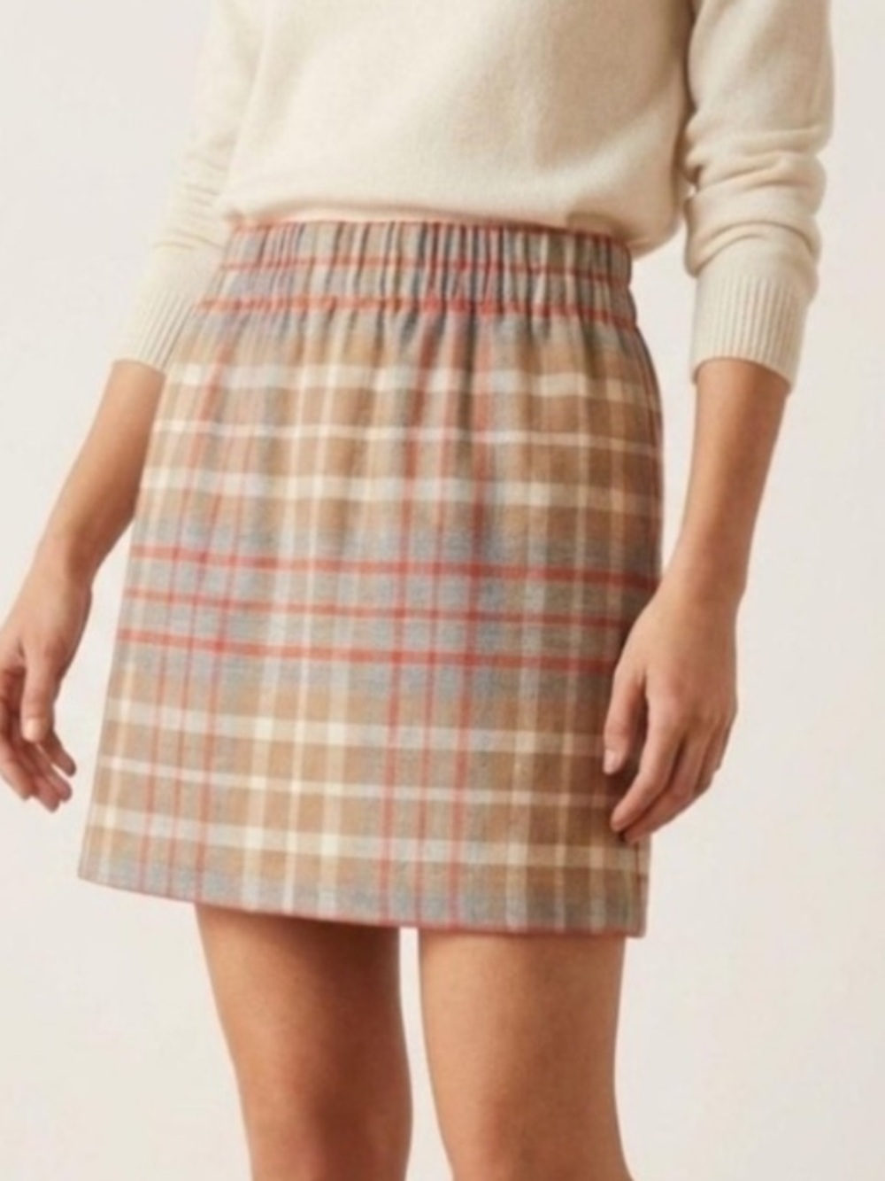 NWT J Crew Neutral Plaid Straight Skirt